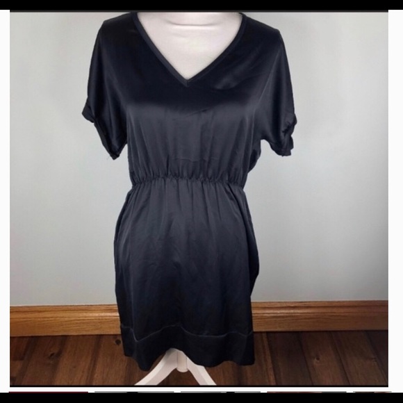 Prada Dresses & Skirts - Prada Navy Silk Smocked Sleeve Dress 46 6
